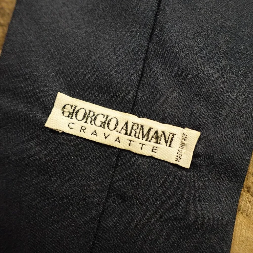 Giorgio Armani Cravatte Silk Tie Bundle Made in Italy Navy & Patterned Set of‎ 2